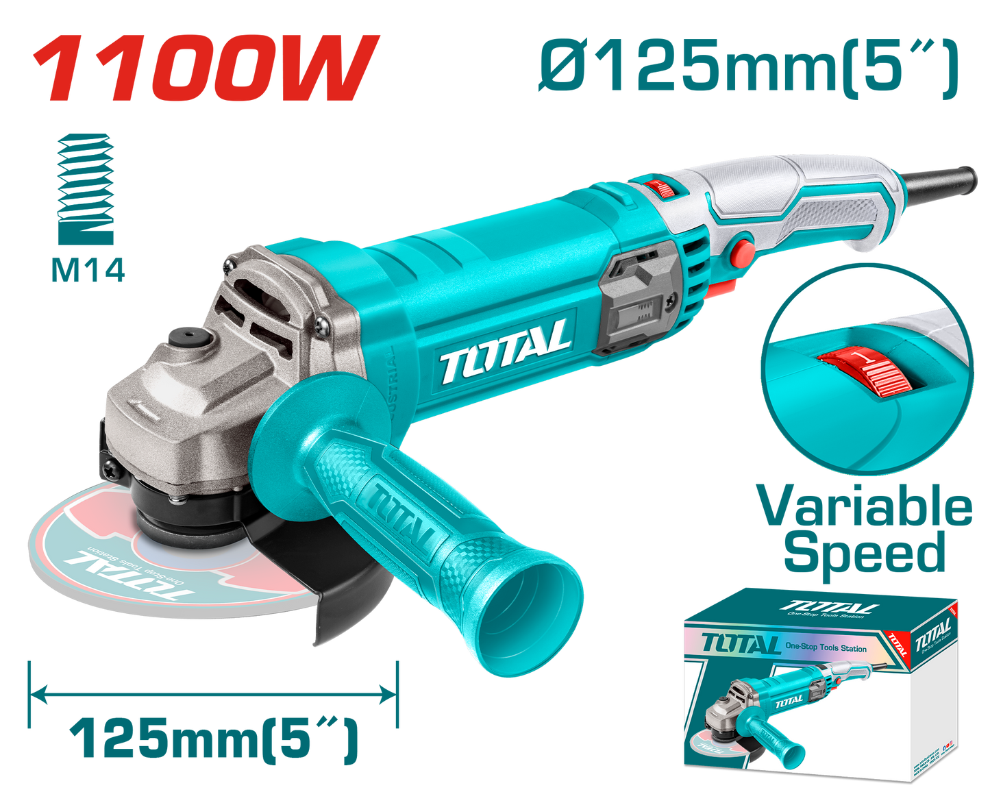 Angle Grinder 1100W - Ø125mm - M14