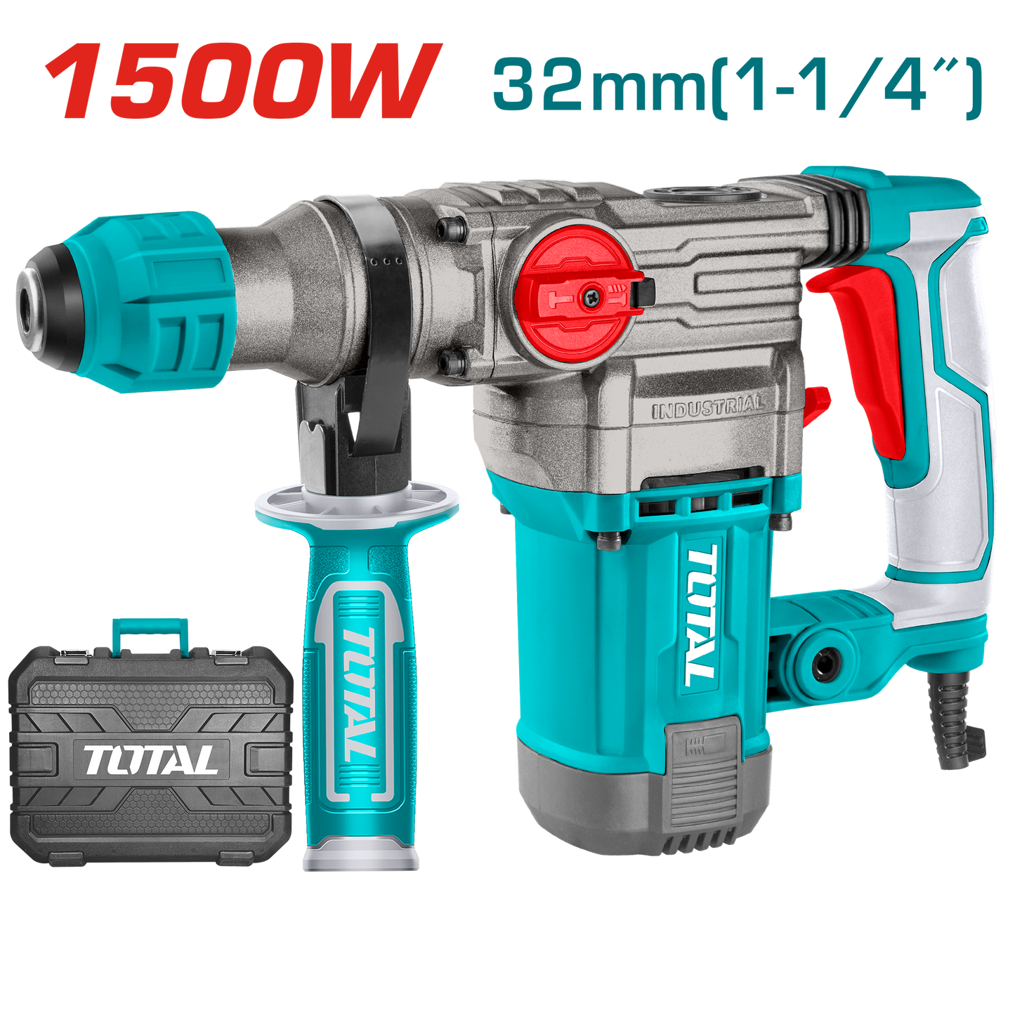 Industrial Corded Rotary Hammer 1500W - Ø32mm - SDS Plus