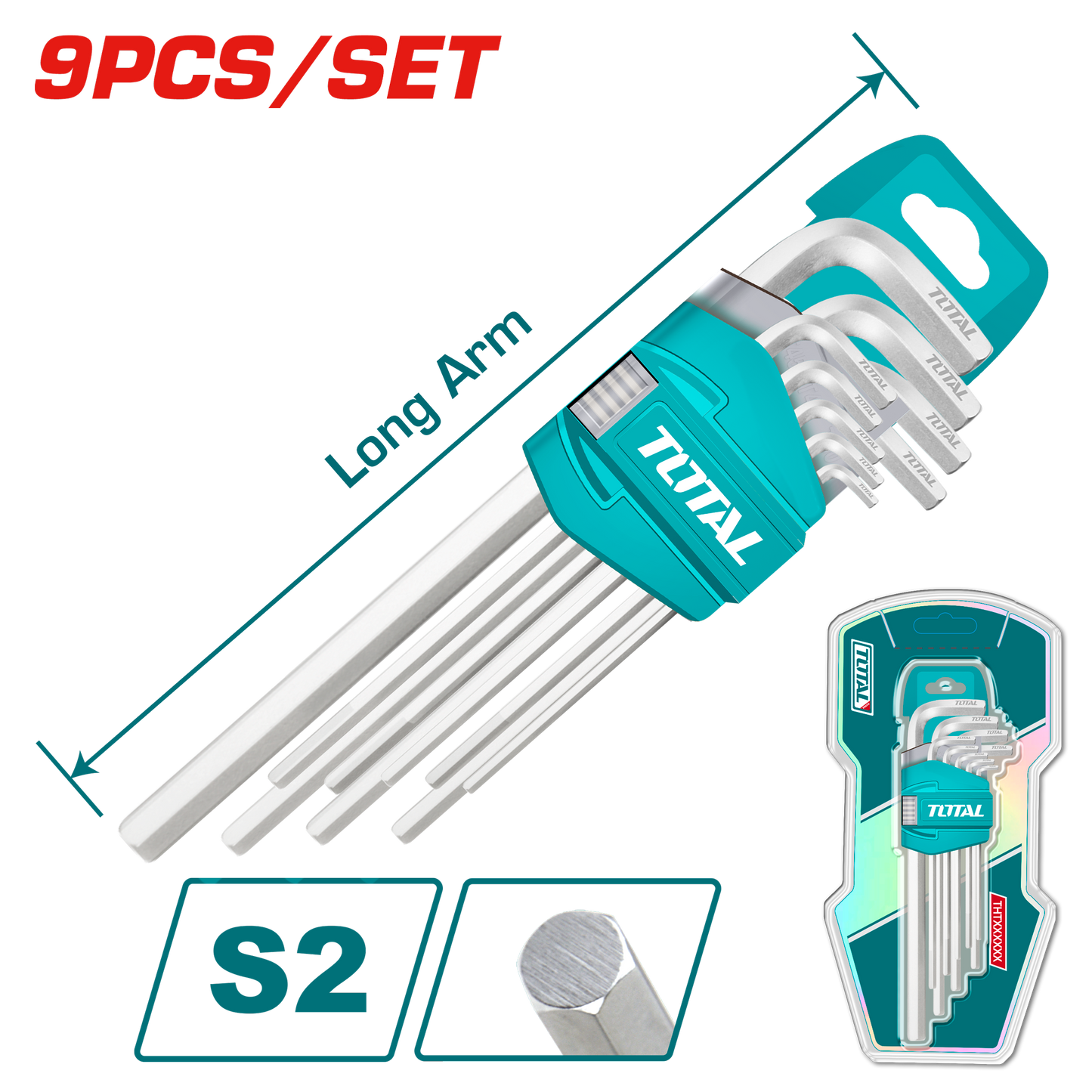 Hex Key Set Long Arm (9 pieces set)