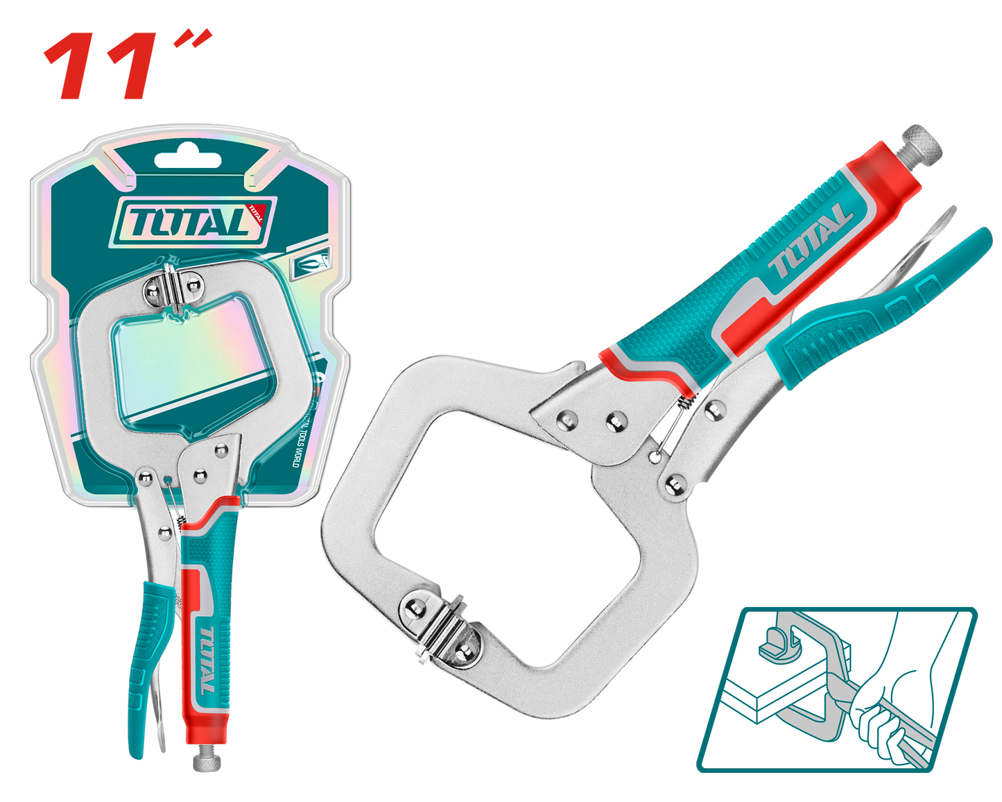 Carbon Steel C-Clamp Locking Pliers 11" (95mm Capacity)