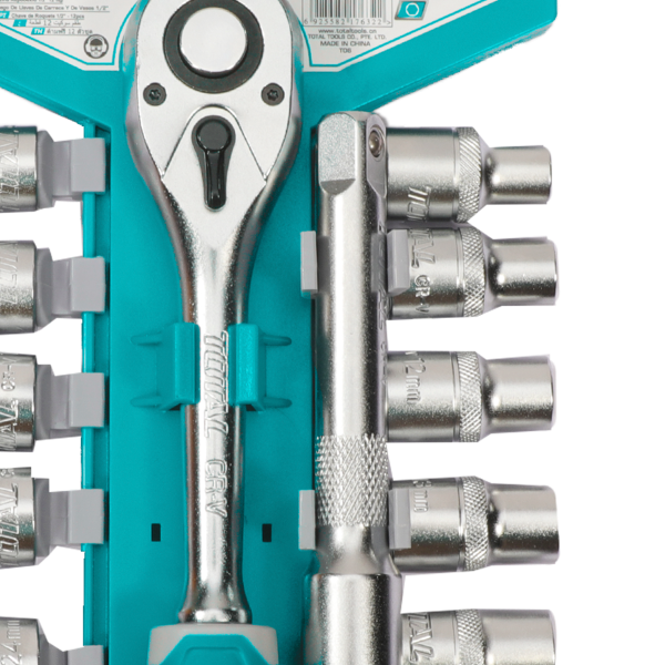 Industrial 1/2" Drive 50BV30 Alloy Steel Metric Ratchet & Socket Set (12 pieces)
