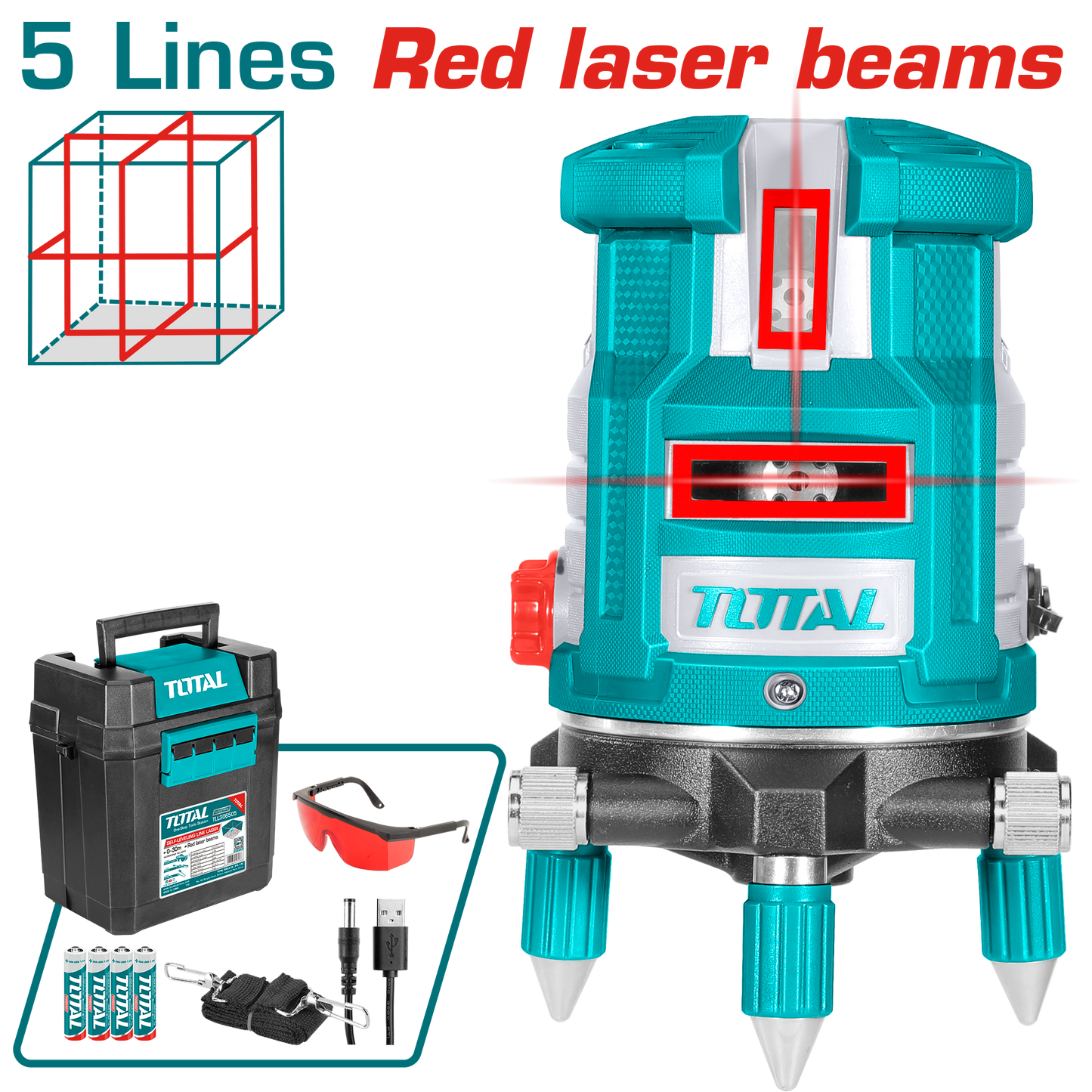 Self-leveling Laser 5 Lines - Red Laser