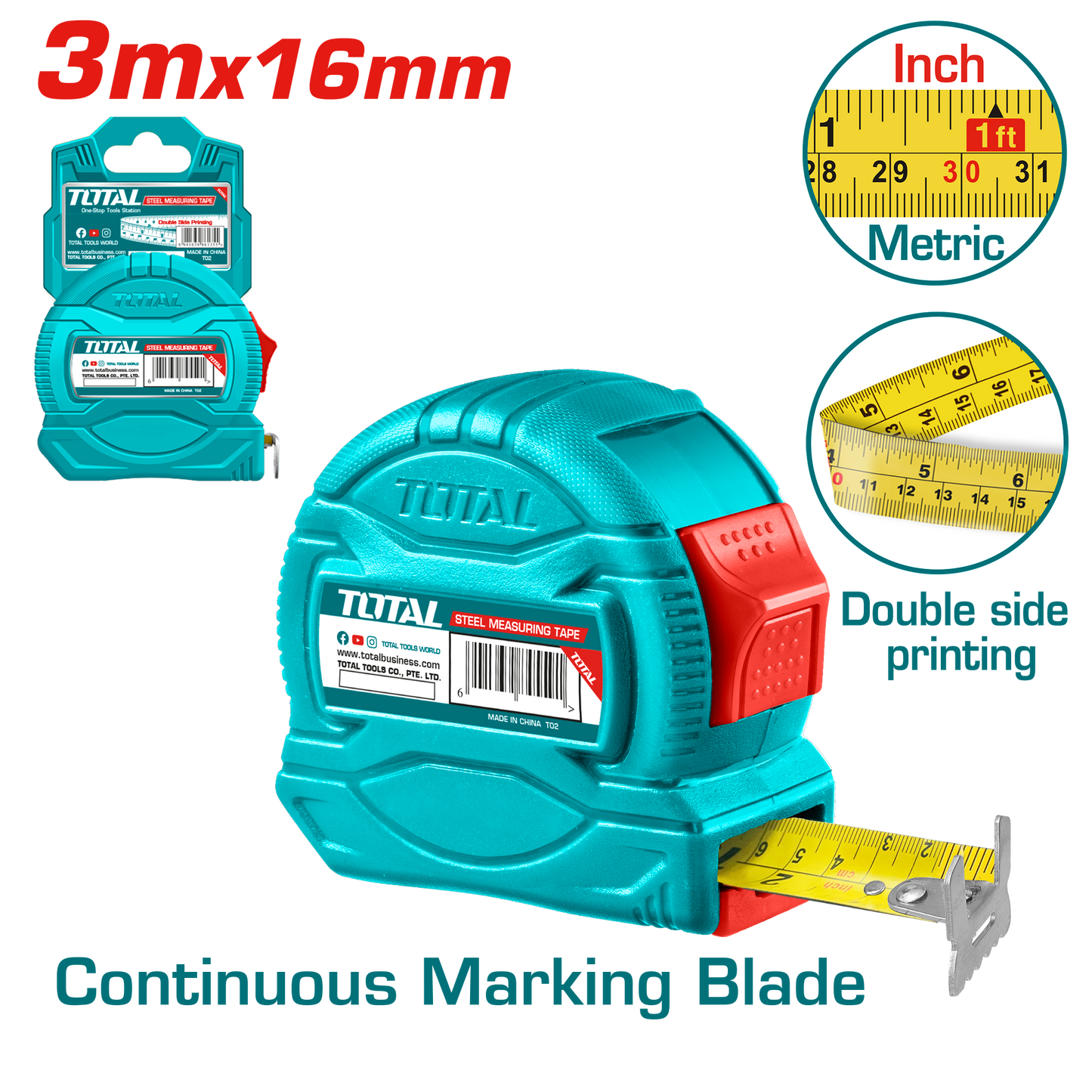 Steel Measuring Tape 3mx16mm