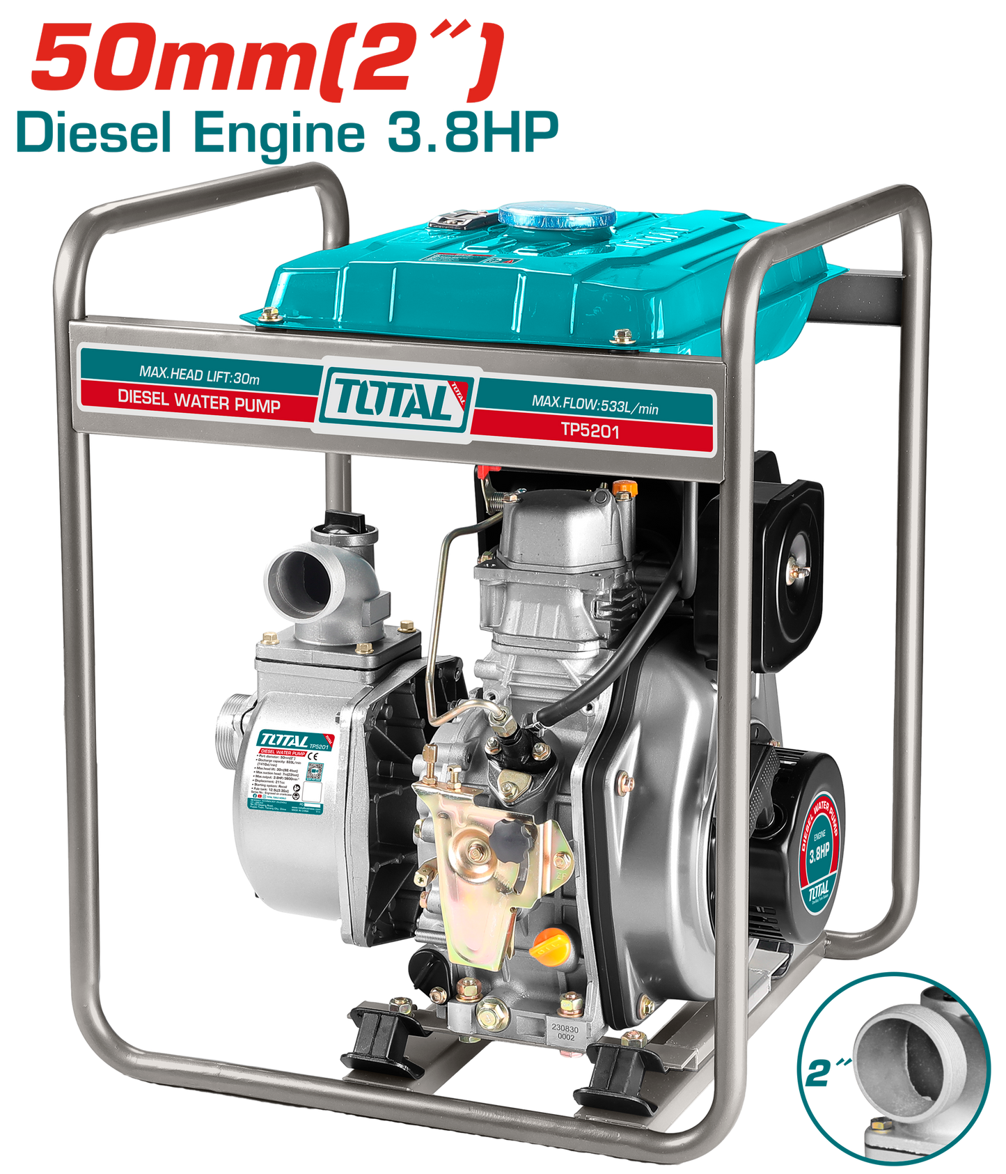 Diesel Water Pump 3.8HP 50mm (2")