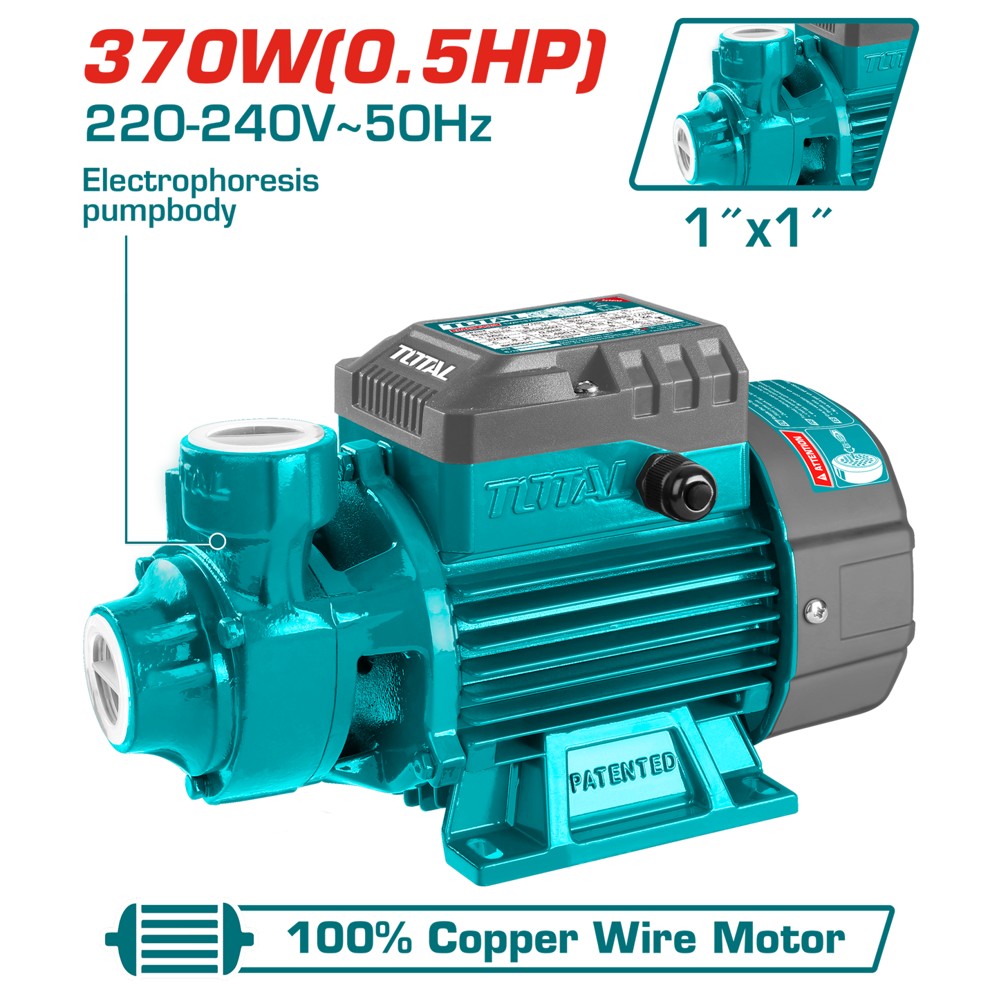 Peripheral Pump 370W (0.5HP) 1"