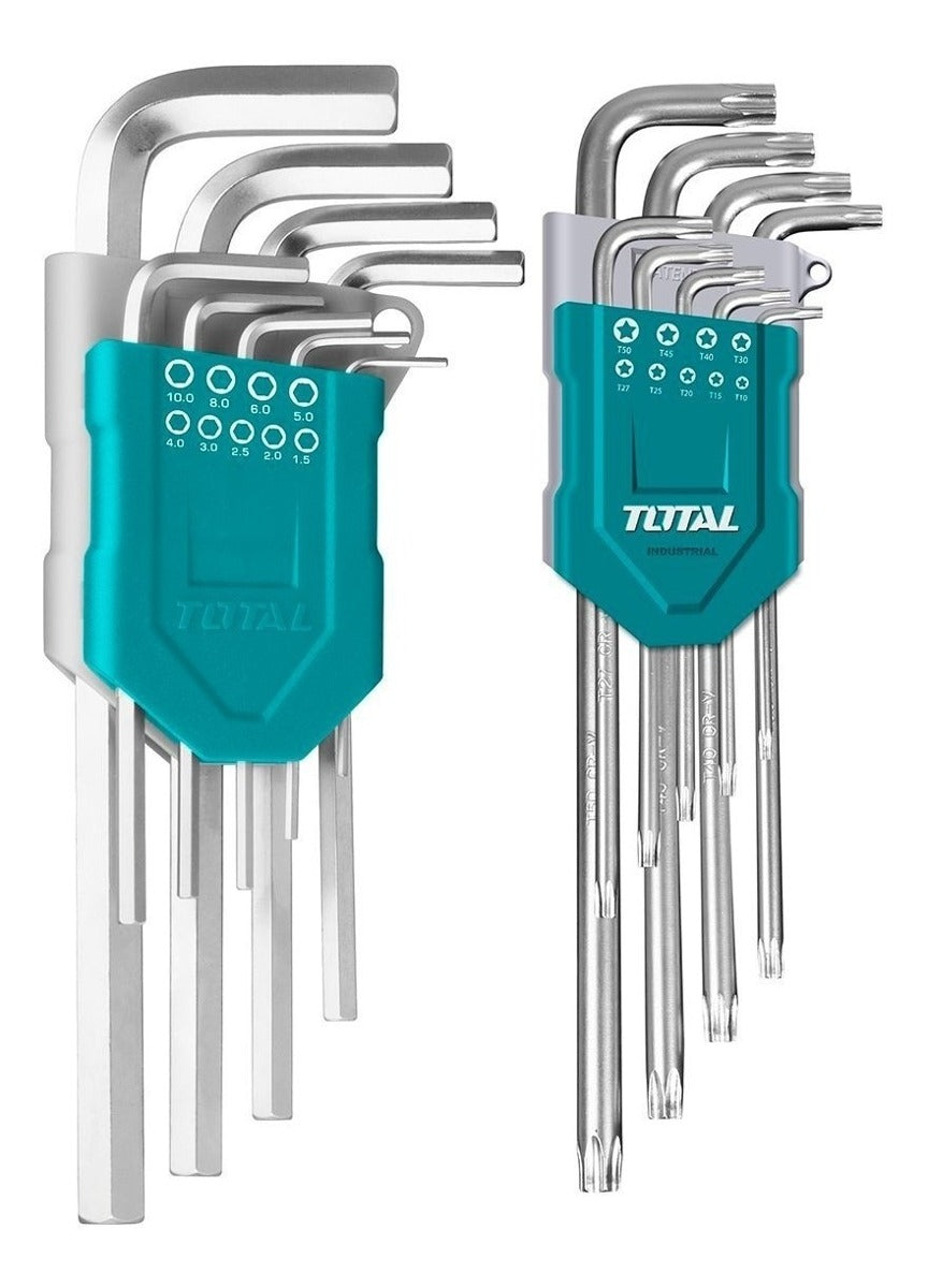 Hex & Torx Key Set Extra-long arm (18 pieces)