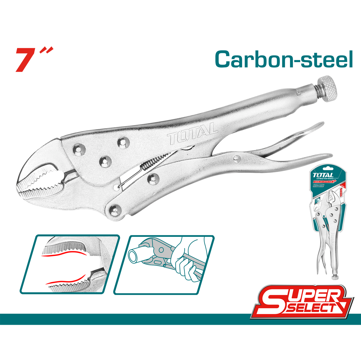Curved Jaw Locking Pliers 7"