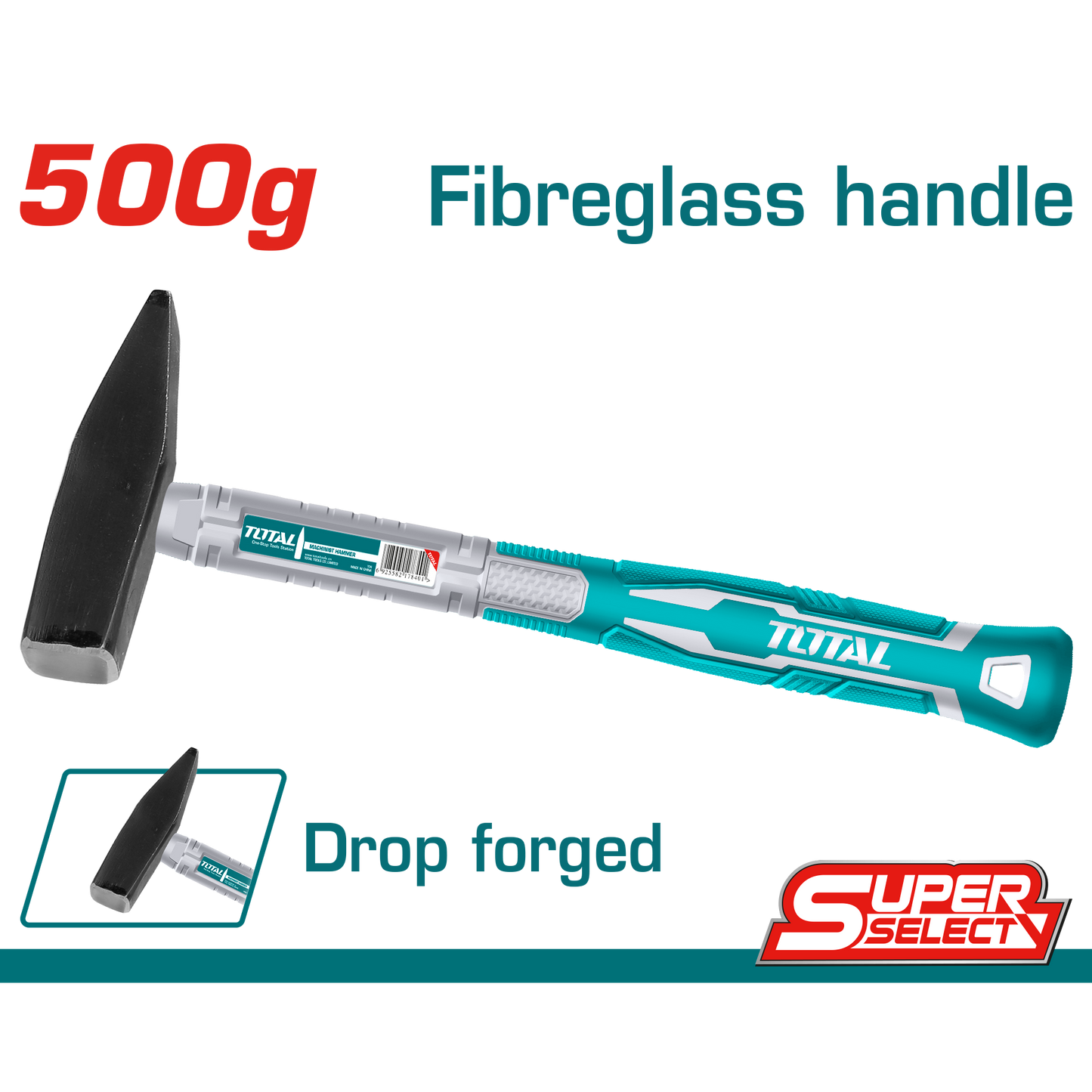 Machinist Hammer (Fibergalss Handle 500g)