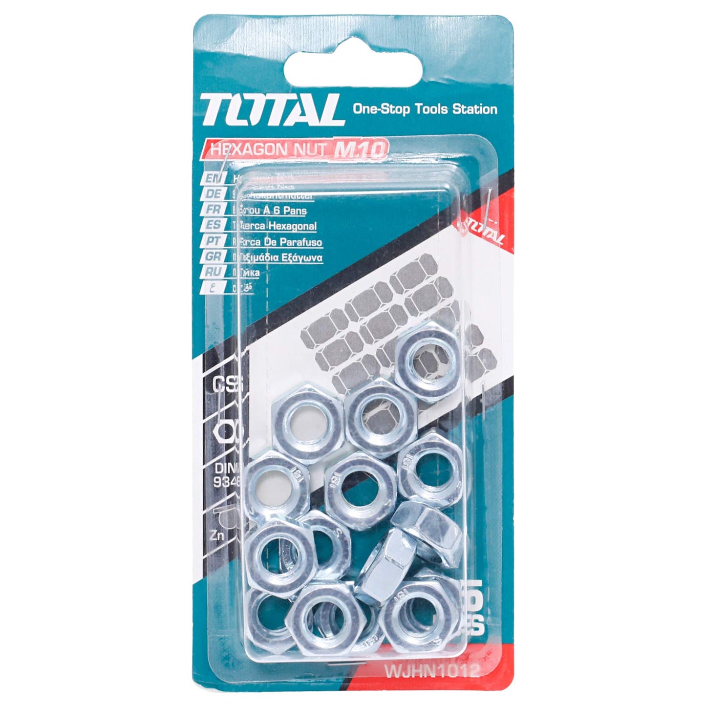 Hexagon Nut (M10, 15 Pcs)