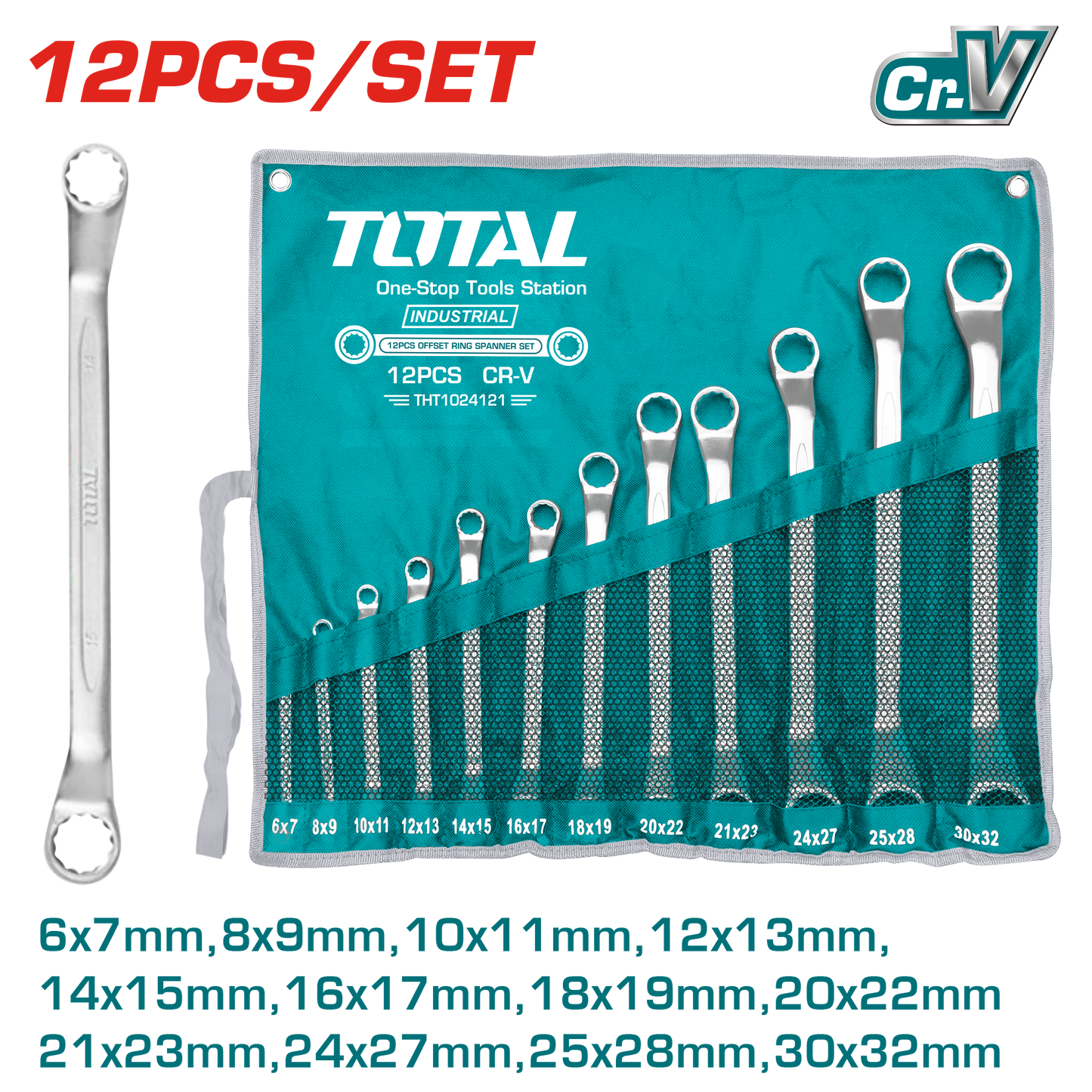 Offset Ring Spanner Set (6-32mm) 12 Pcs