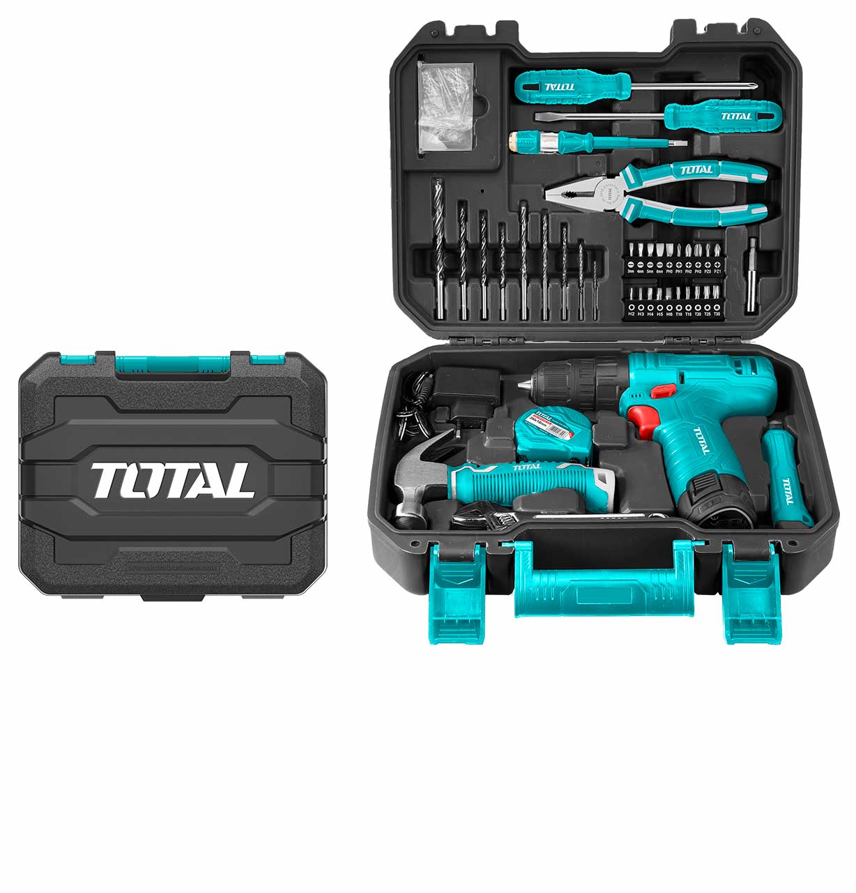 81 Pcs Tools Set, plus 12 Lithium Drill