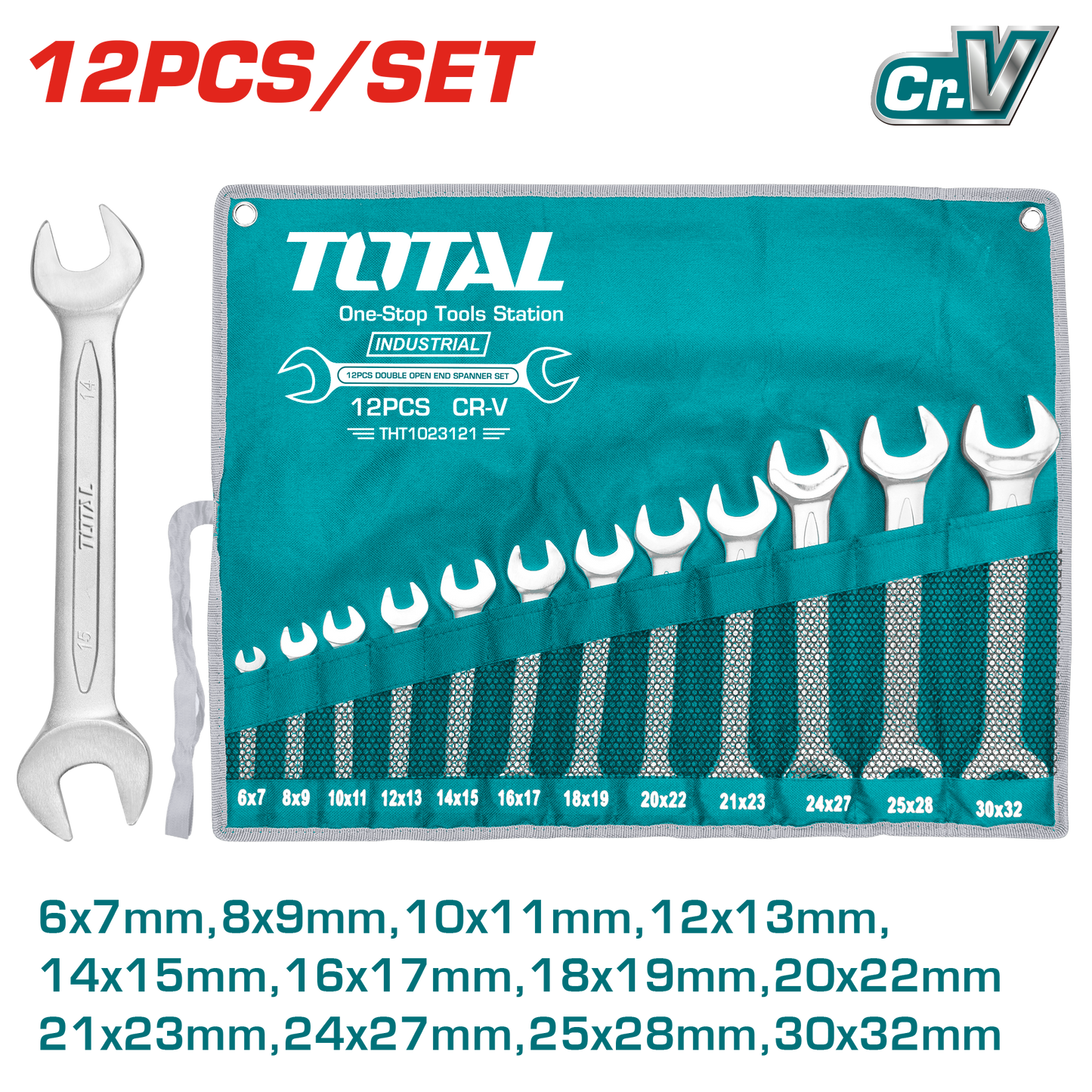 Double Open End Spanner Set (6-32mm) 12 Pcs