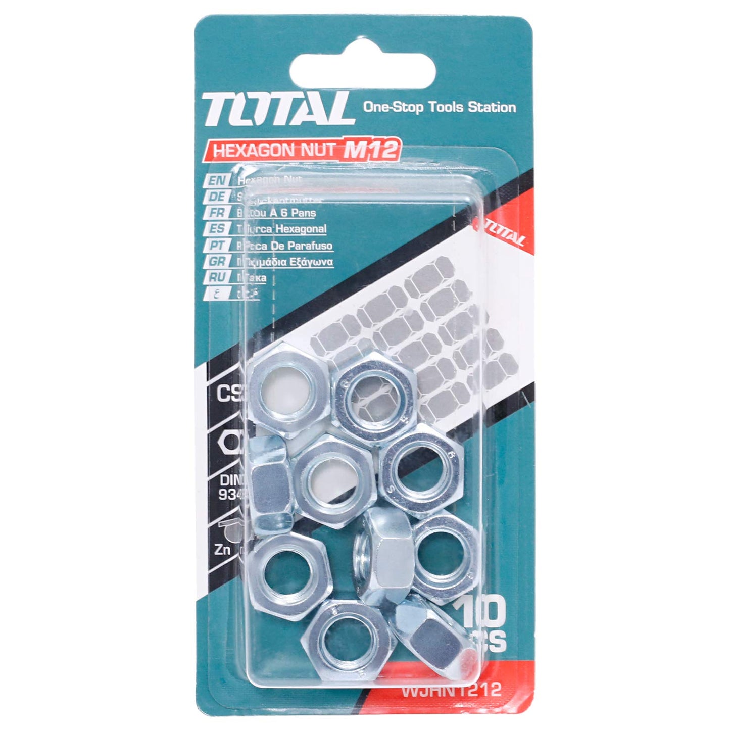 Hexagon Nut (M12, 10 Pcs)