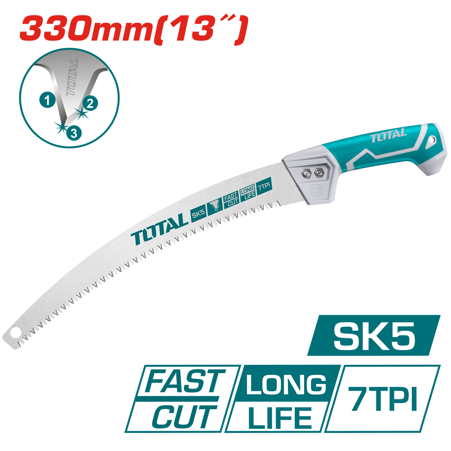 Pruning Saw (330mm,2Color Handle,7TPI,65Mn Bld)