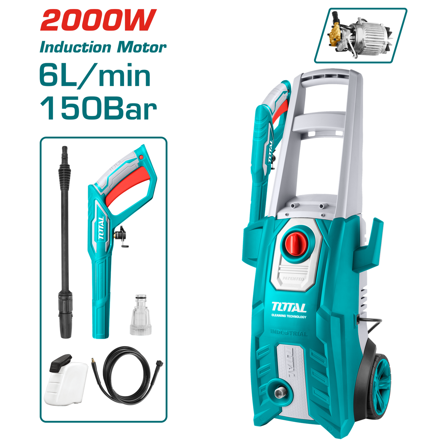 High Pressure Washer 2000W 150BAR (2200 PSI)