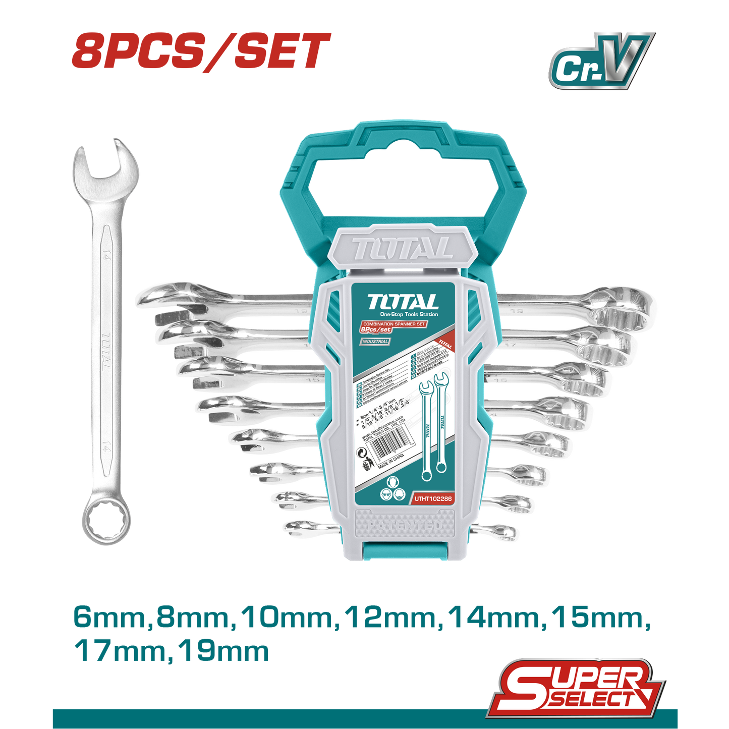 Combination Spanner Set (8Pcs) 6-19mm