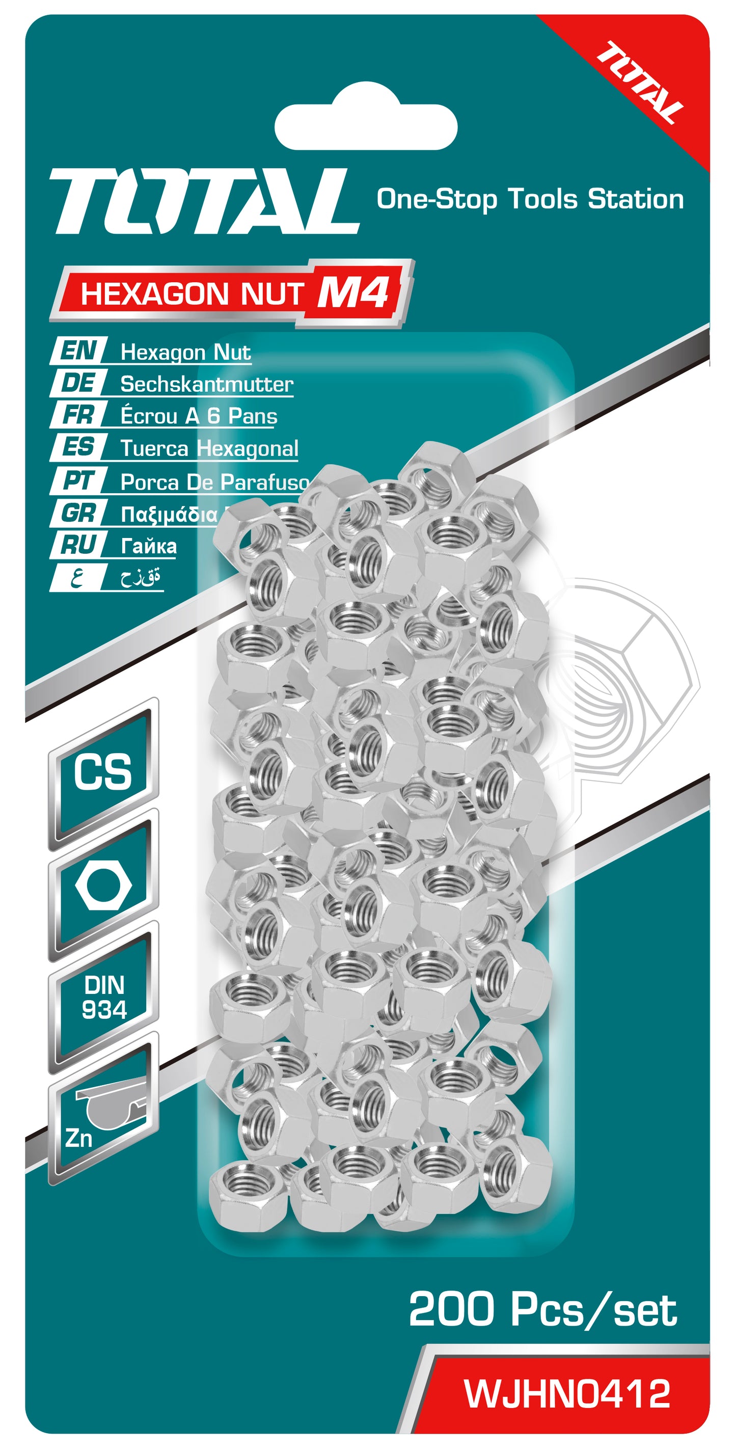Hexagon Nut (M4, 200 Pcs)