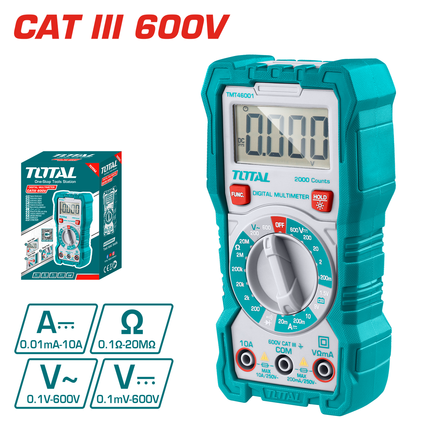 Pocked Sized Digital Multimeter (1999 CountsLCD)