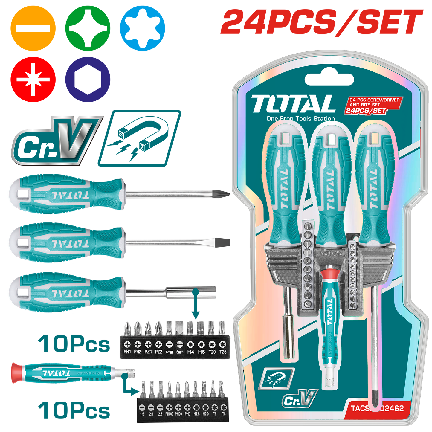 Screwdrivers and Bits Set (24 pieces)