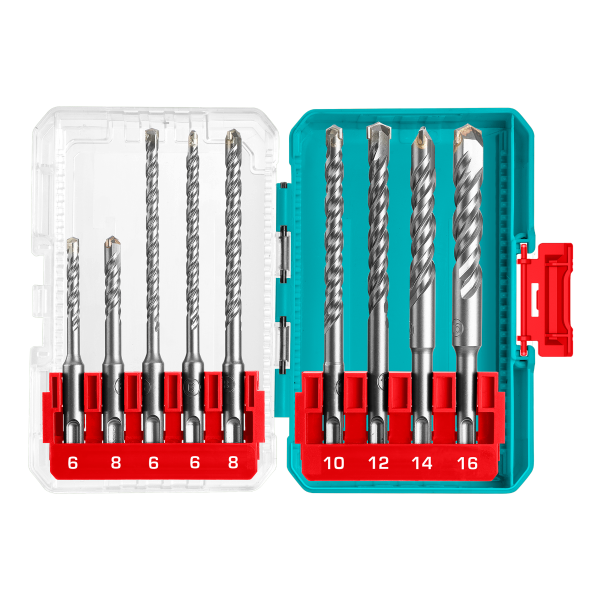 Industrial SDS Plus Rotary Hammer Drill Bit Set (9 pieces)