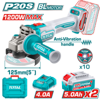 Brushless Cordless Angle Grinder 1200W - 125mm(5") - P20S 5.0Ah
