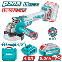 Brushless Cordless Angle Grinder 1200W - Ø115m(4-1/2") - P20S 5.0Ah