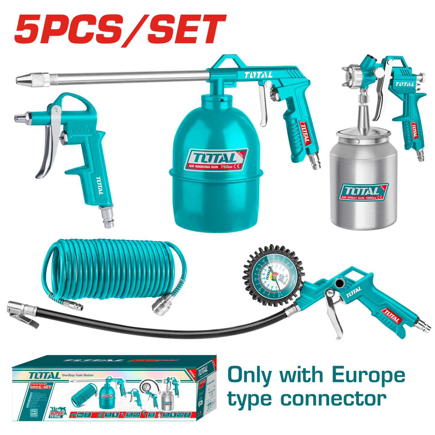 Pneumatic Air Tools & Accessories 5 Pieces Set