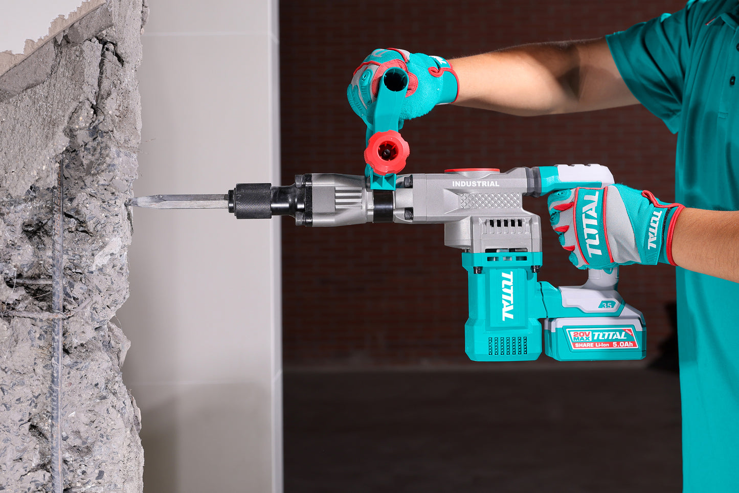 Industrial Brushless Cordless Demolition Breaker 35mm - HEX - P20S 5.0Ah