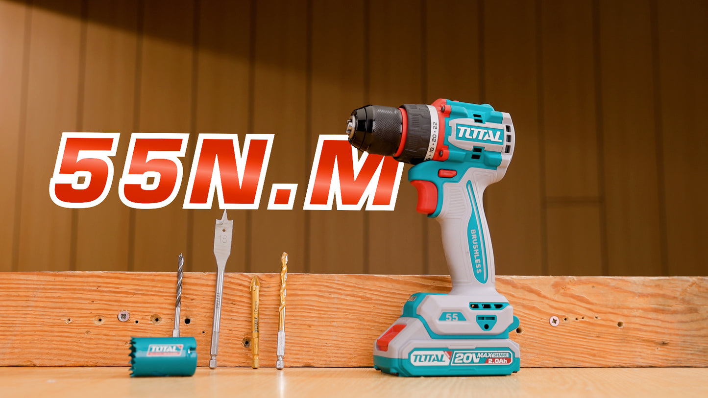 Compact Brushless Cordless Drill 55N.m - P20S 2.0Ah