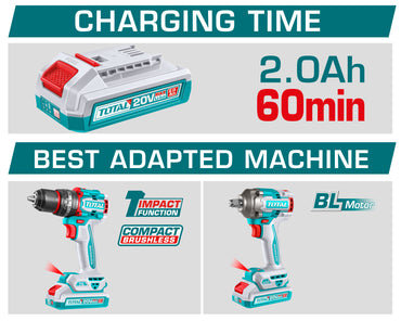 20V P20S Industrial Lithium-Ion Battery & Intelligent Charger Starter Kit (Dual 2.0Ah Power Packs / 2A Smart Desktop Dock)