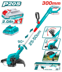 Cordless Grass Trimmer 300mm - P20S 2.0Ah