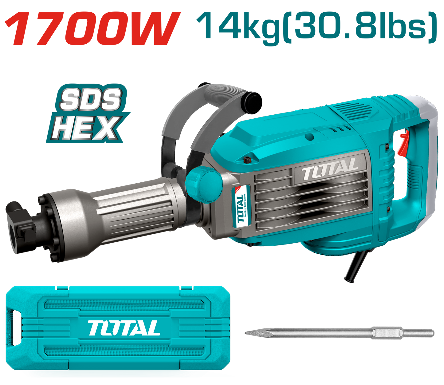 Demolition Breaker 1700W - 14kg - SDS HEX