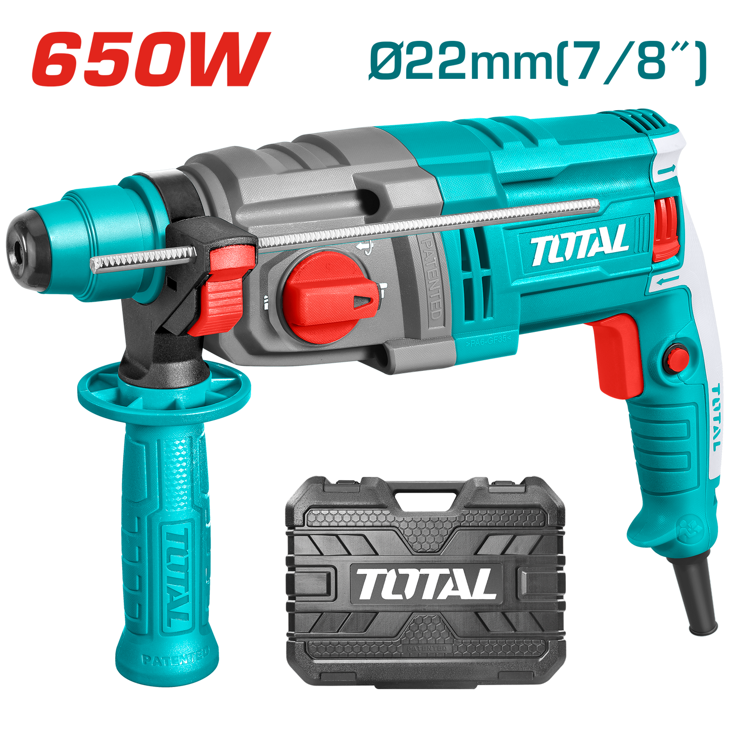 Compact Corded Rotary Hammer 650W - Ø22mm - SDS Plus
