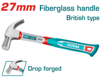 British Type Claw Hammer 27mm - Fiberglass Handle