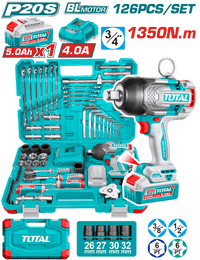 Industrial Fleet Master Station with 20V 3/4" High-Torque Impact Wrench 1350Nm - 1900Nm (126 pieces)