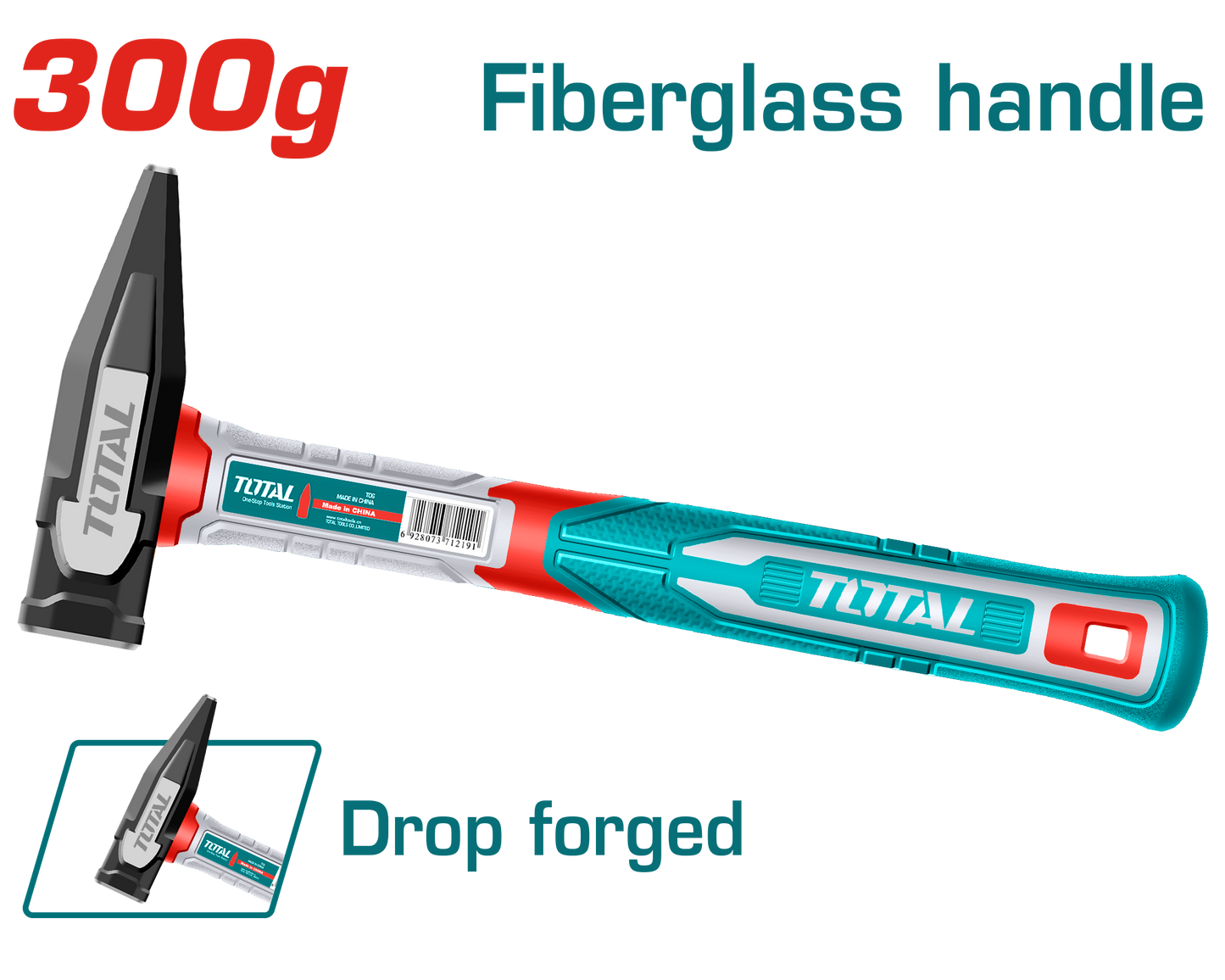 Machinist Hammer 300g - Fiberglass Handle