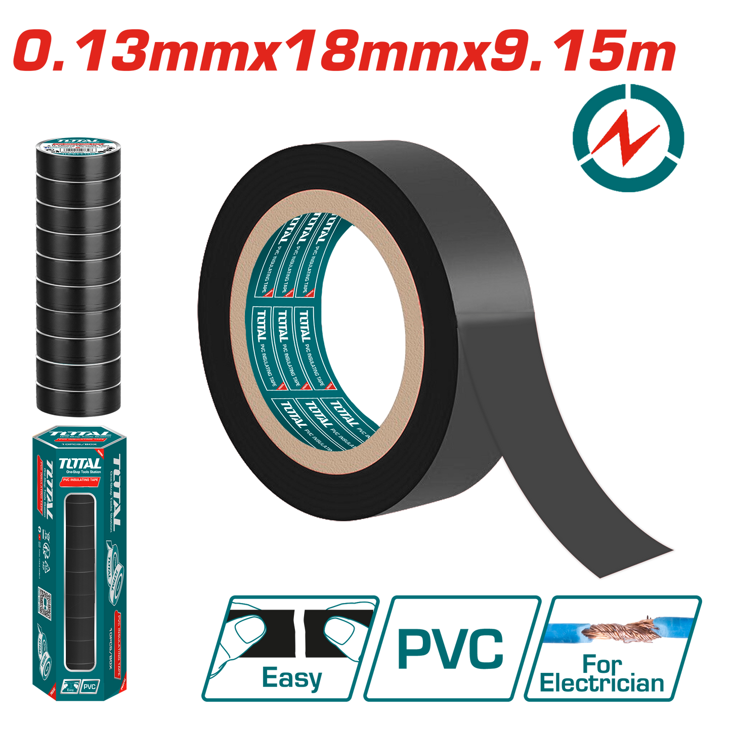 PVC Electrical Insulating Tape 0.13mmx18mmx9.15m
