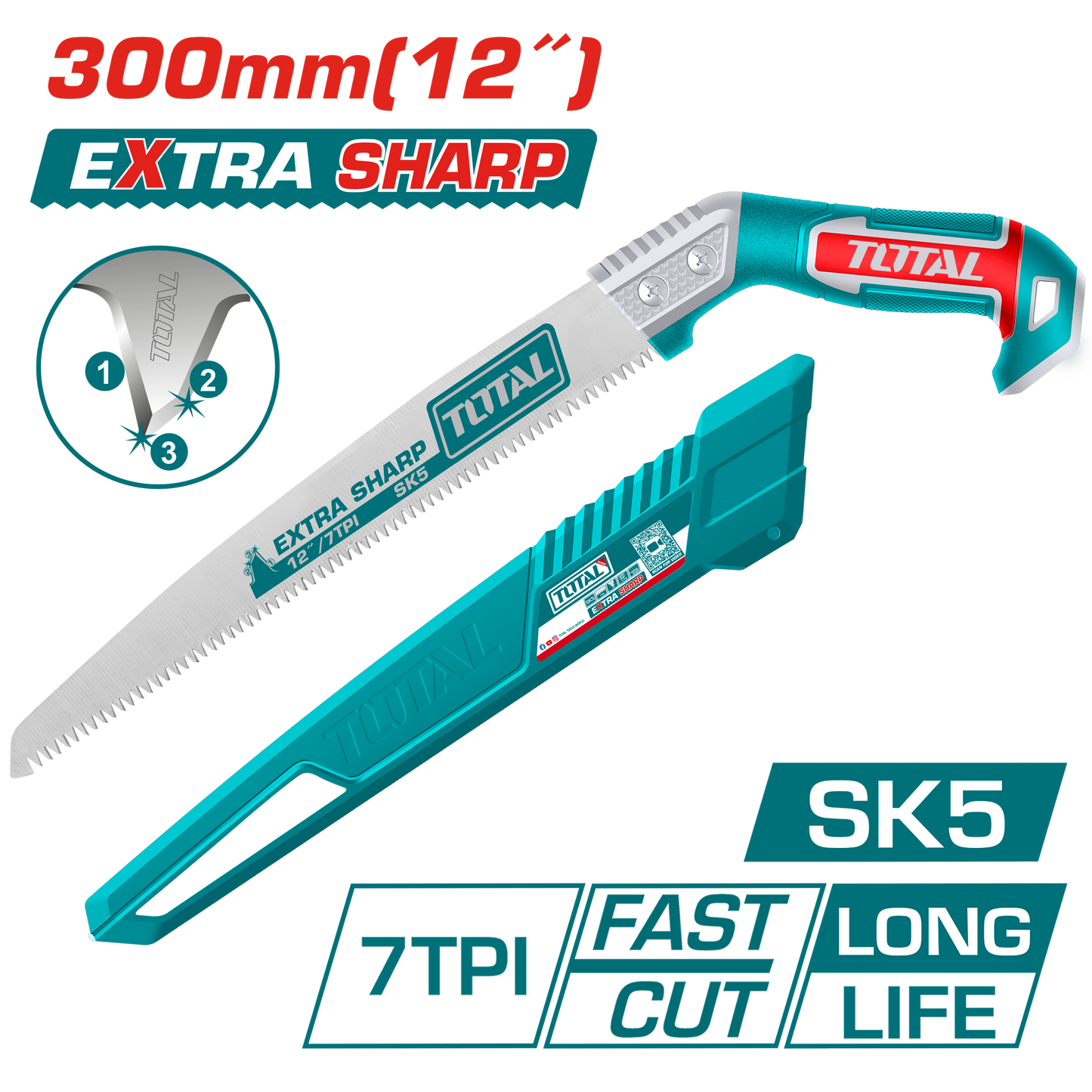 Industrial SK5 High Carbon Steel Pruning Saw 300mm(12") - Extra Sharp