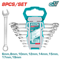 Industrial Fine-Polished Metric Combination Spanner Set 6 - 19mm (8 pieces)