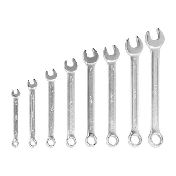 Industrial Fine-Polished Metric Combination Spanner Set 6 - 19mm (8 pieces)