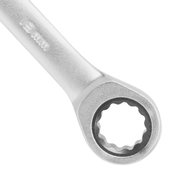 Industrial Fine-Polished Cr-V Metric Ratchet Spanner Set (8 pieces) - Cr-Mo Gears