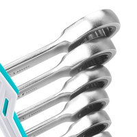 Industrial Fine-Polished Cr-V Metric Ratchet Spanner Set (8 pieces) - Cr-Mo Gears