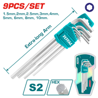 Hex Keys - Extra-Long Arm (9 pieces set)