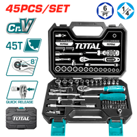 Industrial 1/4" Drive 50BV30 Alloy Steel Master Socket & Driver Service Set (45 pieces)
