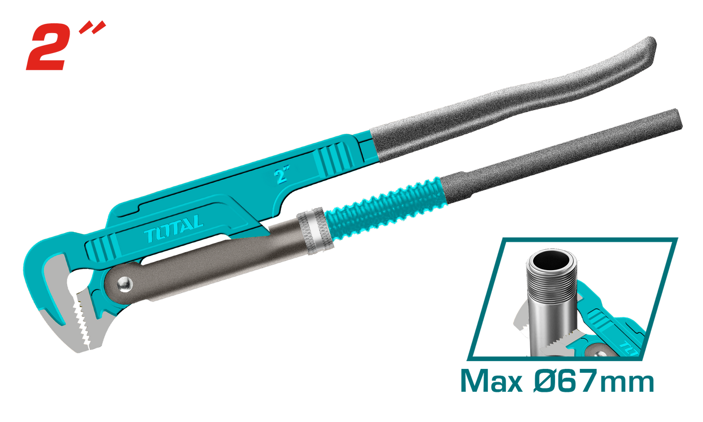90° Heavy-duty Swedish Pipe Wrench 2" (Ø67mm Capacity)