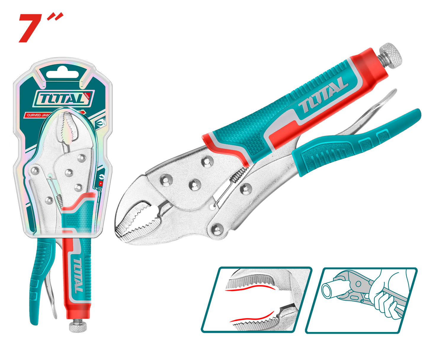 Curved Jaw Locking Pliers 7" (38mm Capacity)