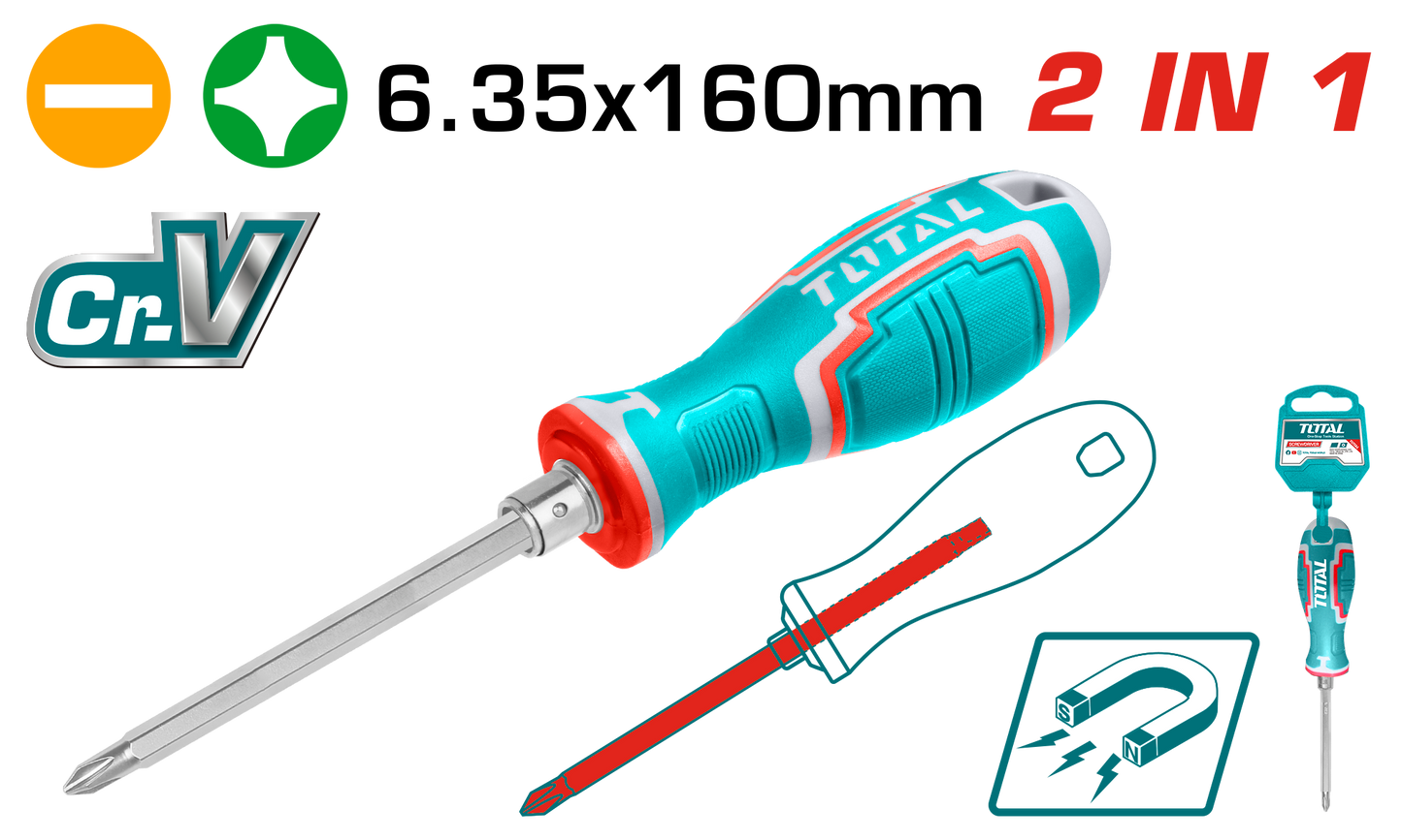 Screwdriver set 2-in-1 - 6.35x160mm