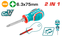 2-in-1 Interchangeable Double-Ended Screwdriver (PH2 + SL6)