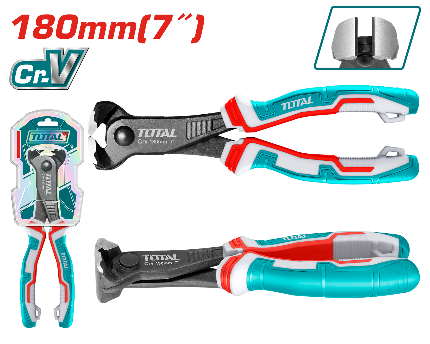 Industrial Cr-V End Cutting Pliers 180mm(7")