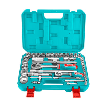 Industrial 1/4" + 1/2" Dual-Drive Socket Set (44 pieces)
